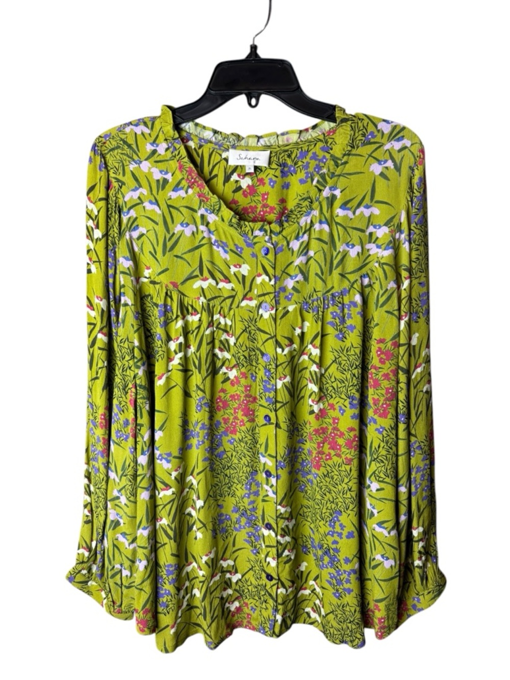 Sahara London Green Floral Top XL